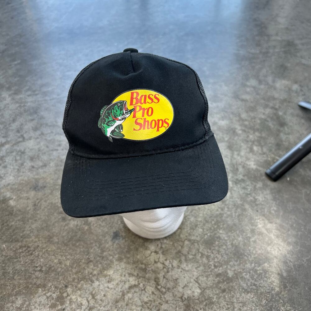 Bass Pro Shops Youth Black Trucker Hat Snapback Fishing Outdoors Cap